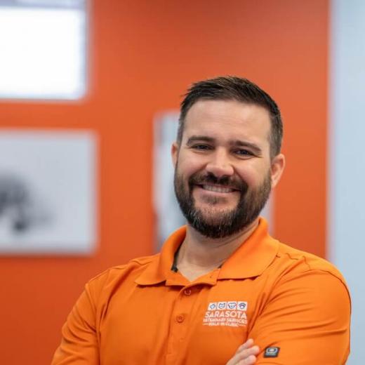 Kiel Felts, practice manager and owner, at the veterinary clinic in Sarasota